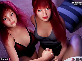 Double Homework | Two hot 18yo redhead stepsisters with gorgeous big asses share stepbrother's cock | My sexiest gameplay moments | Part #12